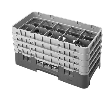 Cambro 10HS800416 Camrack Glass Rack, Half Size, 10x19.75x10.5, 10 Compartments, Cranberry Red, HACCP — Case of 2 pieces