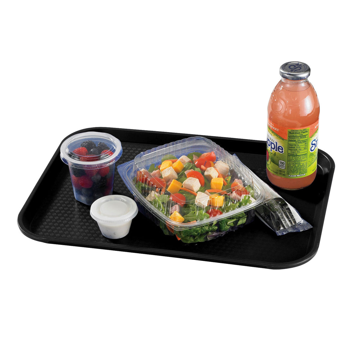 Cambro 1216FF110 Fast Food Tray - 11-7/8" x 16-1/8" Black PP, NSF, Dishwasher-Safe, Made in USA — Case of 24 pieces