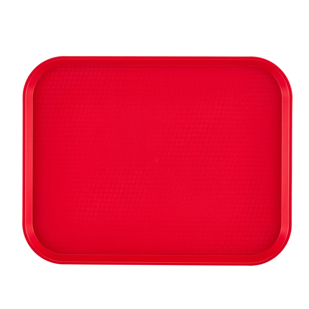 Cambro 1216FF163 Fast Food Tray - 12" x 16" Red Polypropylene, Rigid Bottom, NSF, Dishwasher Safe — Case of 24 pieces