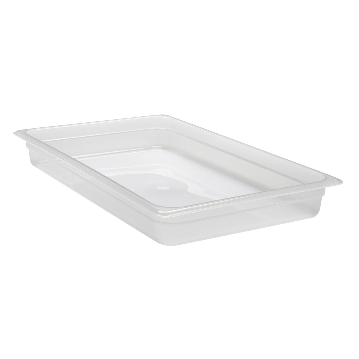 Cambro 12PP190 2" Deep Translucent Polypropylene Food Pan, NSF, 1/1 Size, 3/4"-2-1/4" Depth — Case of 6 pieces