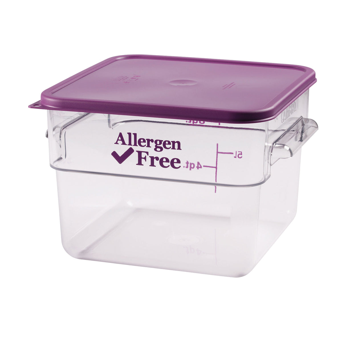Cambro 12SFSCW441 Food Container - 12 Qt Square, 11.25"L x 12.25"W x 8.31"H, PC, NSF — Case of 6 pieces