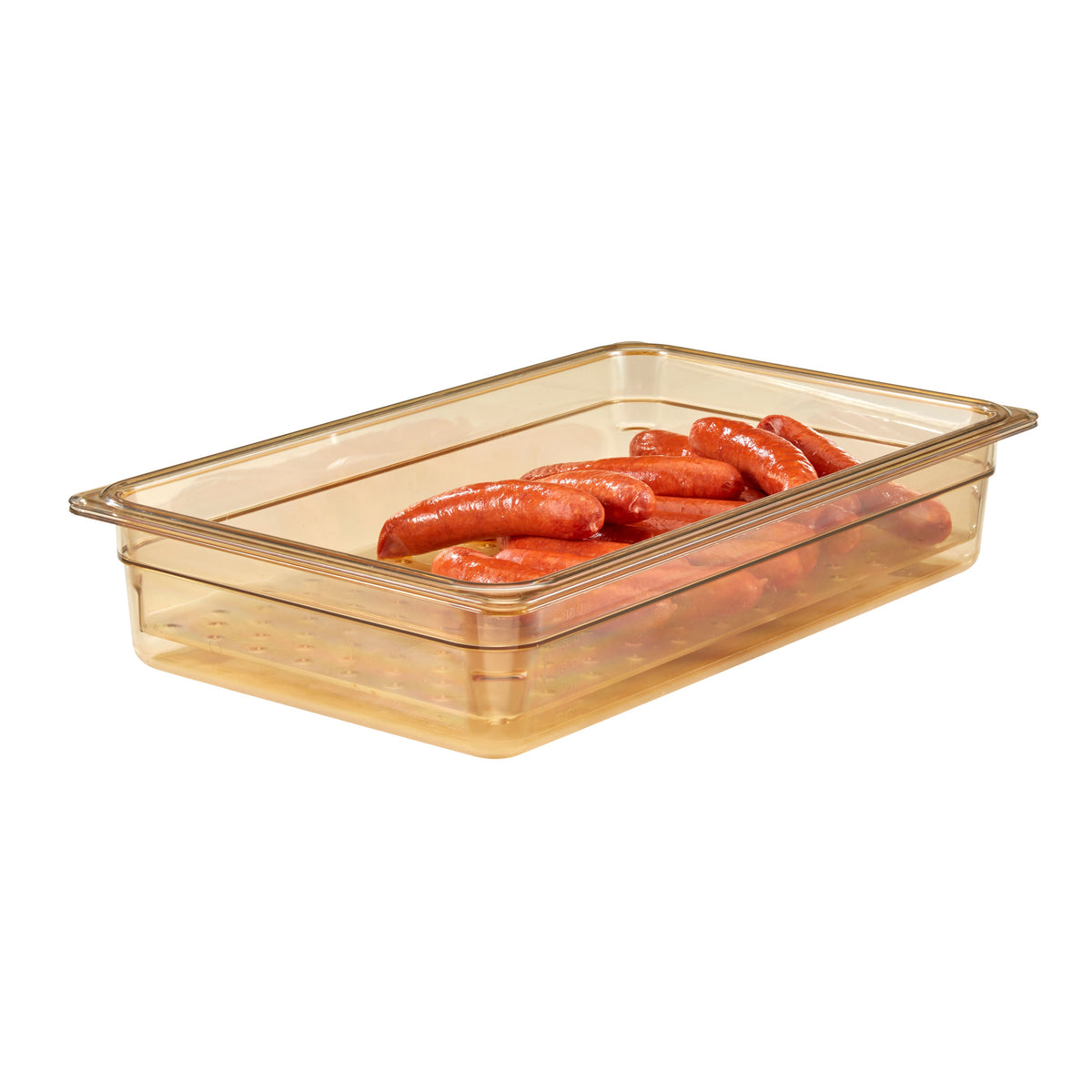Cambro 13CLRHP150 H-Pan Full-Size Colander, 3" Deep, Amber Plastic, NSF, -40°F-300°F — Case of 6 pieces