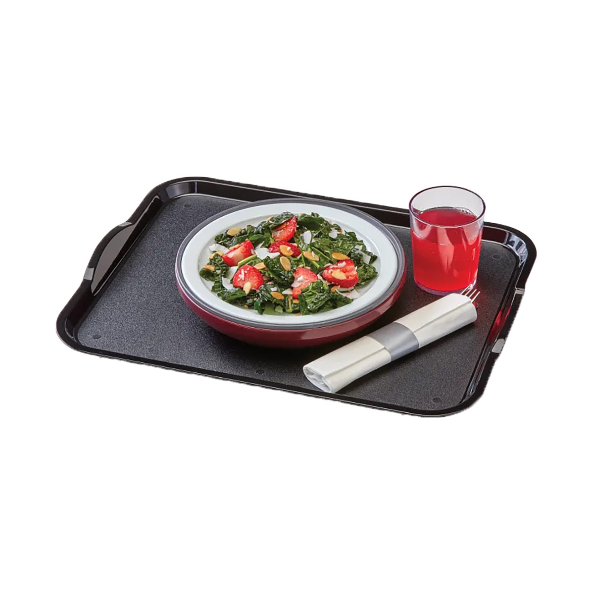 Cambro 1418CWH110 Tray, 14" x 18" Black Rectangular Polycarbonate Handles Stacking Lugs NSF — Case of 12 pieces