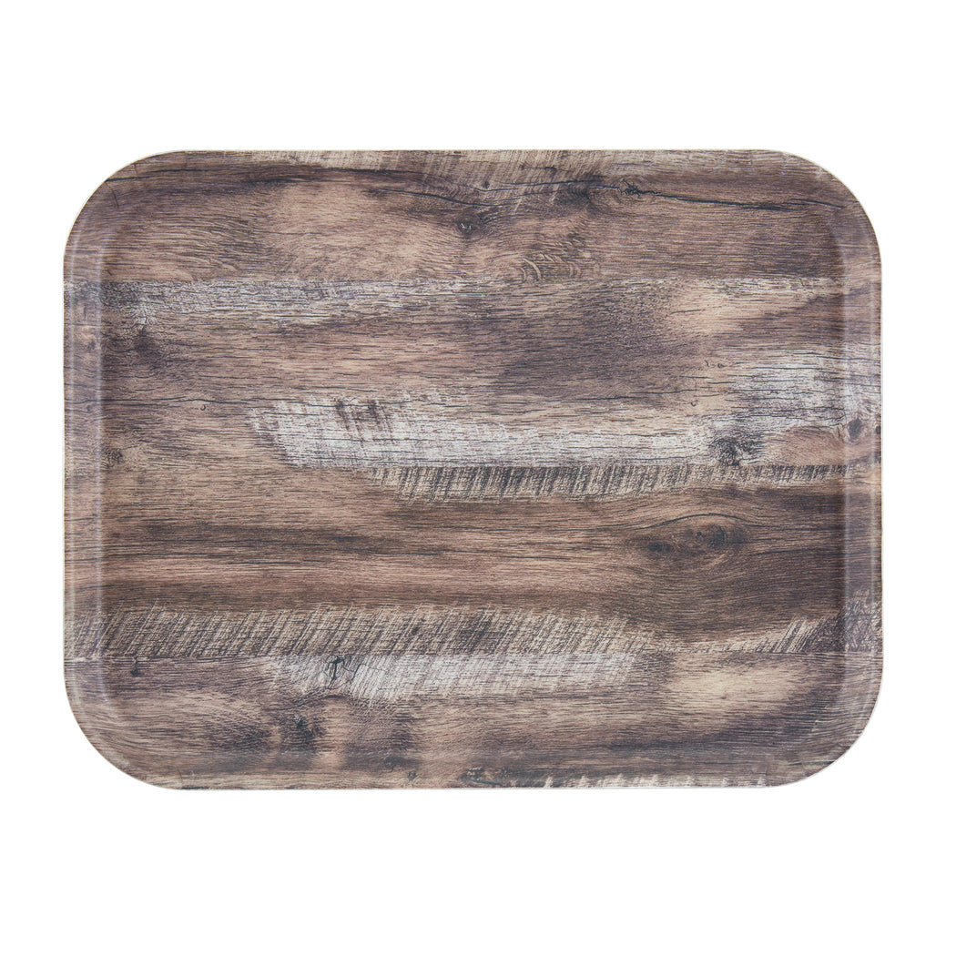 Cambro 1418DCET825 18" x 14" Dark Oak Fiberglass Rectangular Tray, NSF, Dishwasher Safe — Case of 12 pieces