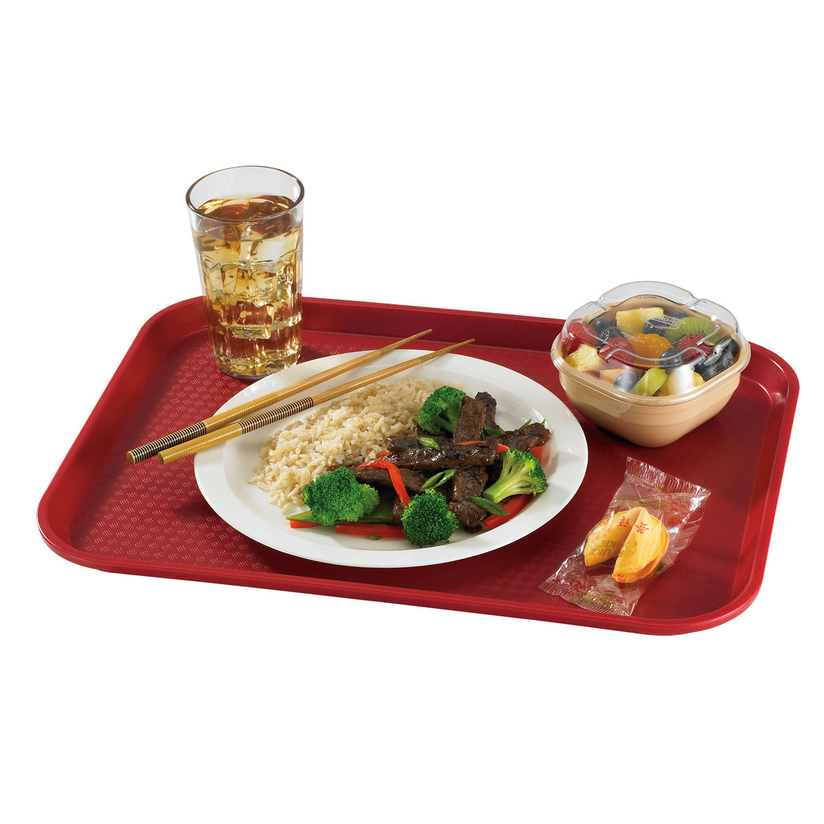 Cambro 1418FF416 Fast Food Tray - 13-13/16" x 17-3/4" Red Polypropylene, NSF, Made in USA — Case of 12 pieces