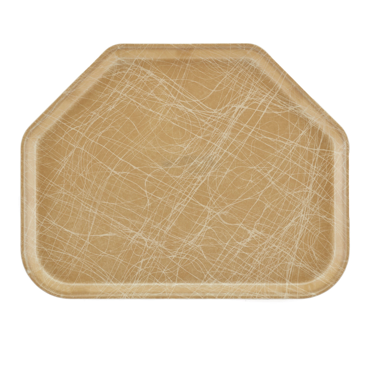Cambro 1418TR214 Trapezoid Serving Tray, 14" x 18" Fiberglass, Tan, Dishwasher Safe, Made In USA — Case of 12 pieces