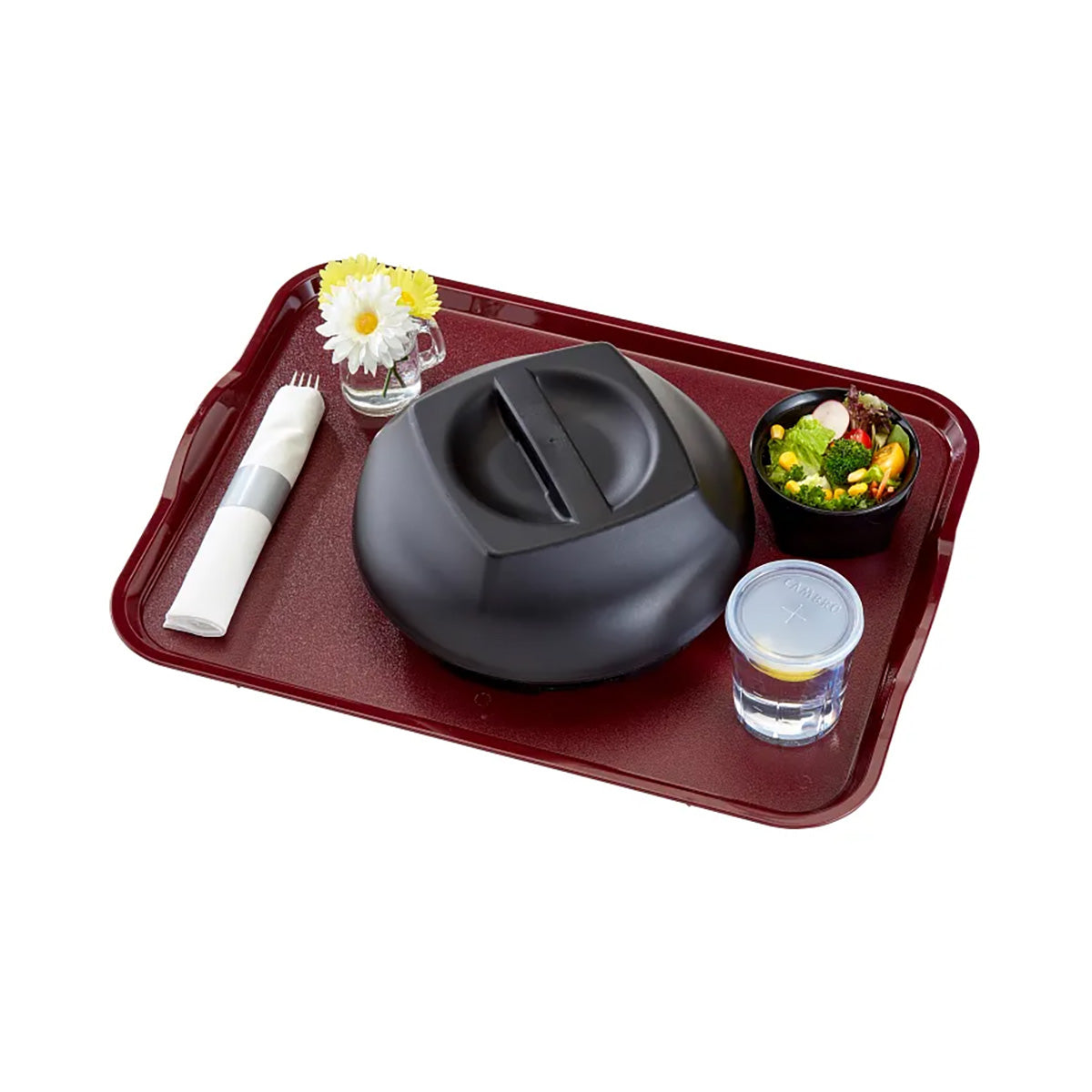 Cambro 1520CWH488 Tray, 15" x 20", Dark Cranberry Polycarbonate, Handles & Lugs, NSF — Case of 12 pieces