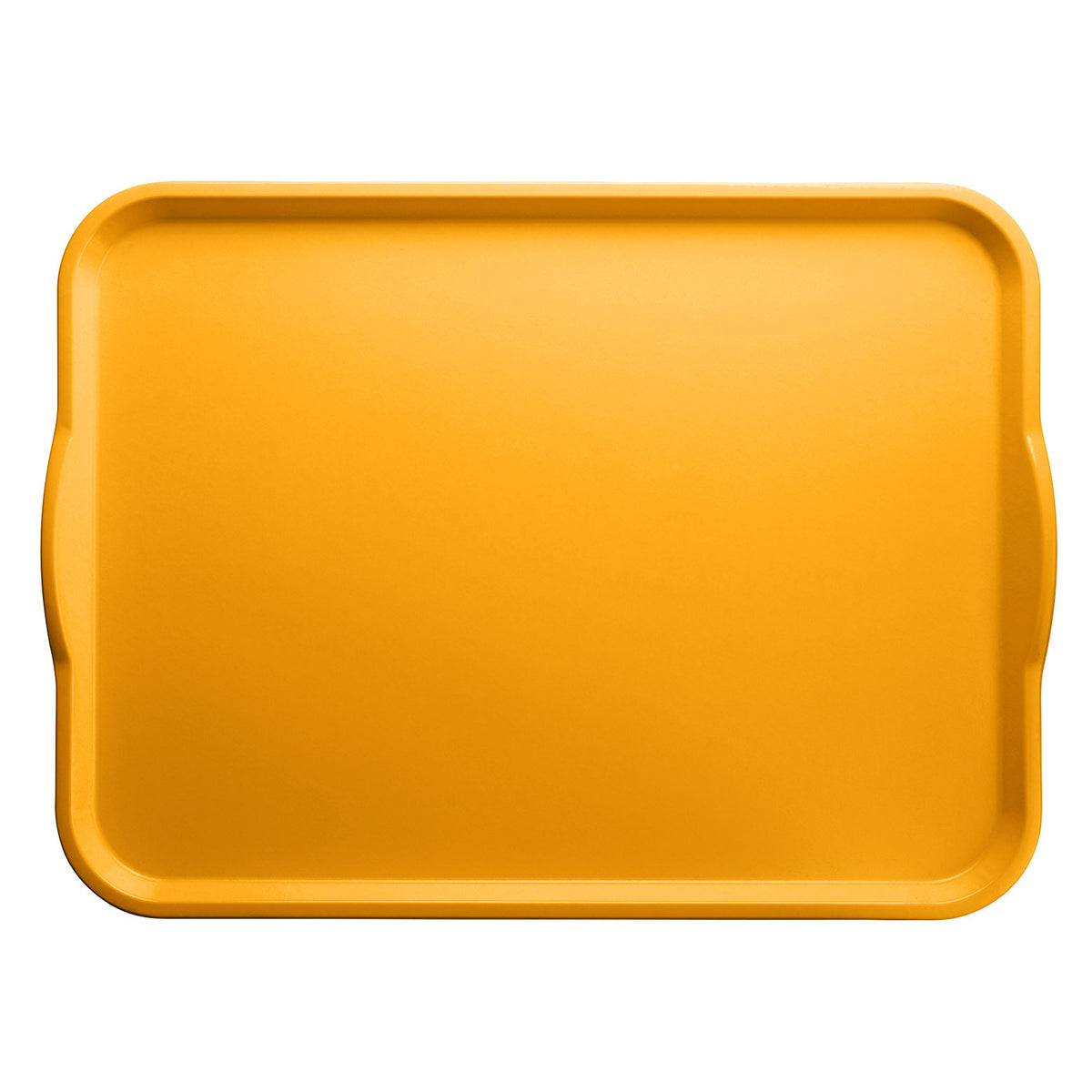 Cambro 1520H504 Camtray Rectangular Cafeteria Tray, 15" x 20", Fiberglass, Mustard Yellow Handles — Case of 12 pieces