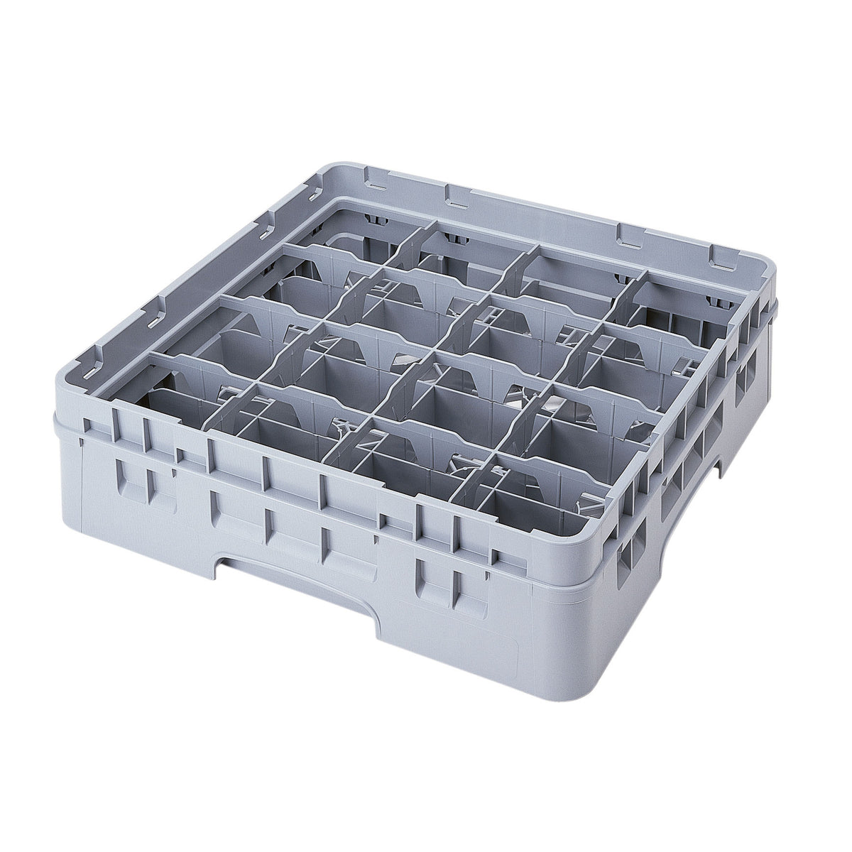 Cambro 16C414151 Camrack Cup Rack, Soft Gray, Full Size, 19-3/4 x 19-3/4, 16 Compartments — Case of 5 pieces