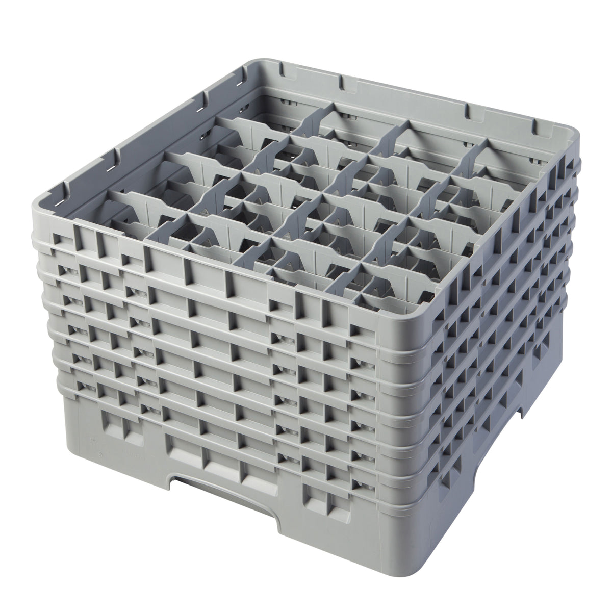 Cambro 16S1114151 Camrack Glass Rack, Soft Gray, Full Size, 19-3/4" x 19-3/4", 16 Compartments, 4-3/8" Max Dia — Case of 2 pieces