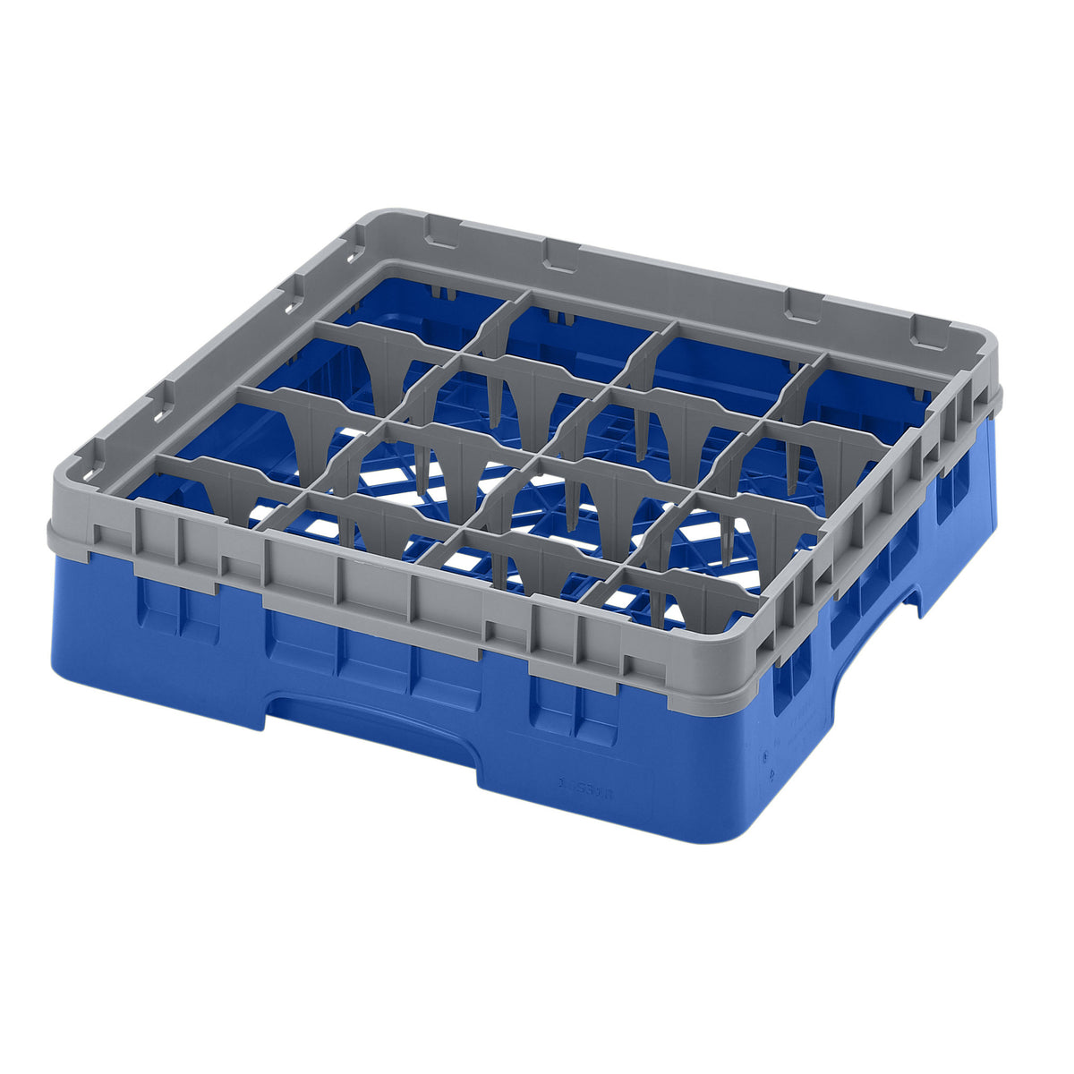 Cambro 16S318168 Camrack Glass Rack, Blue, Full Size, 19-3/4" x 19-3/4", 16 Compartments, 4-3/8" Max Dia — Case of 5 pieces