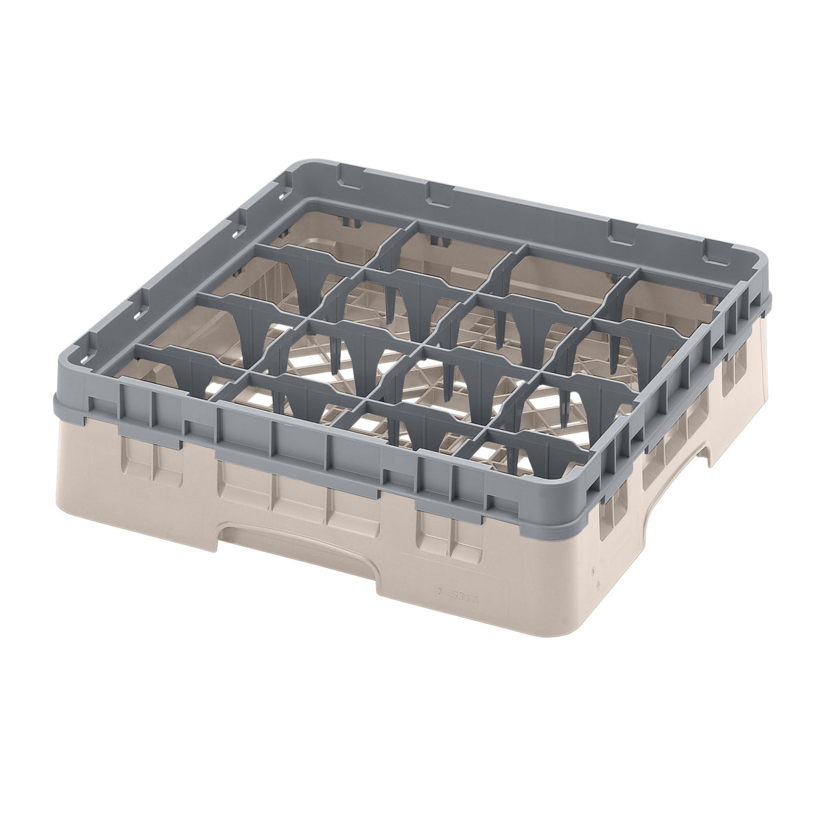 Cambro 16S318184 Camrack Glass Rack, Full Size, 19-3/4 x 19-3/4, Beige, 16 Compartments, 4-3/8 Max Dia — Case of 5 pieces