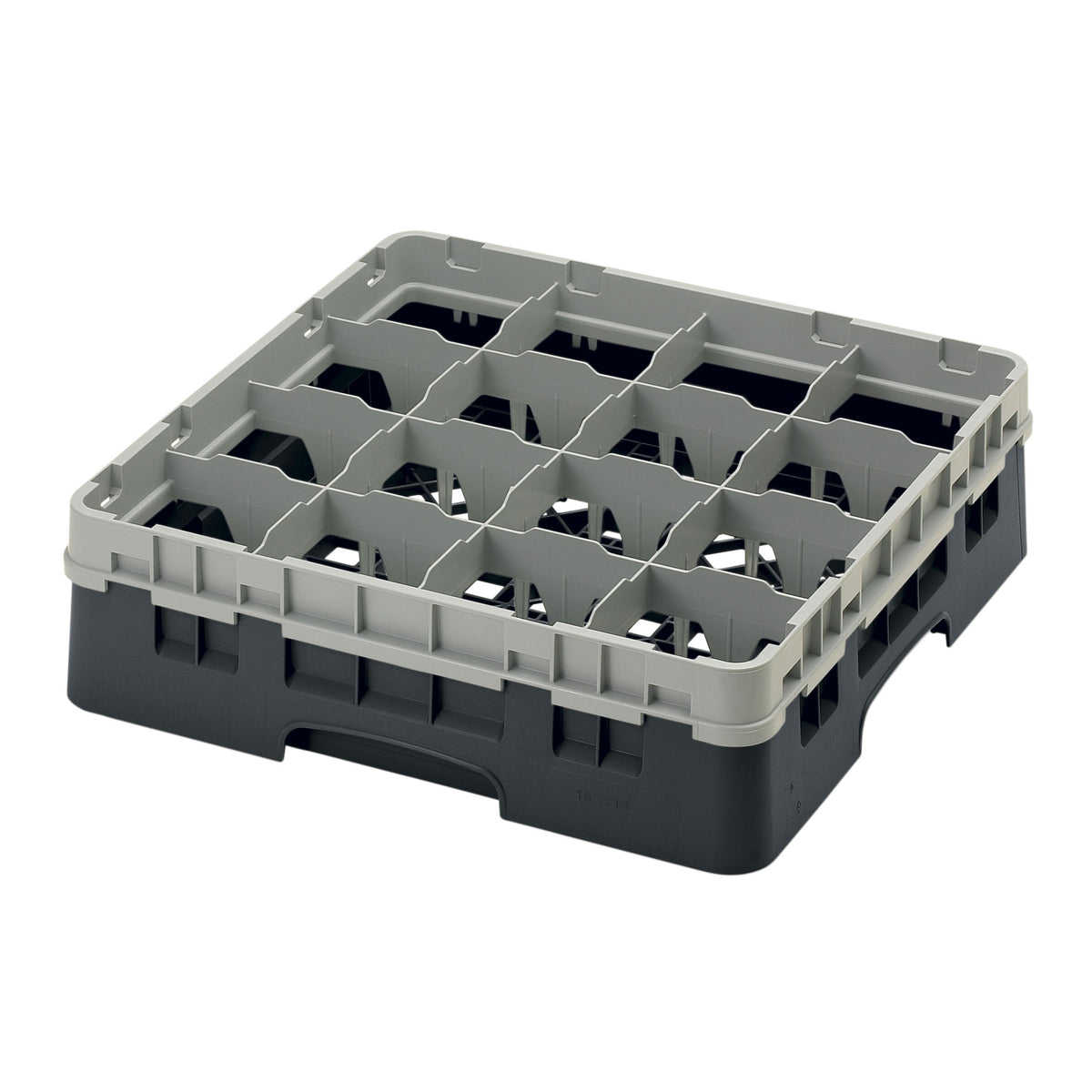 Cambro 16S418110 Camrack Glass Rack, Black, Full Size, 19-3/4 x 19-3/4, 16 Compartments, 4-3/8 Max Dia, HACCP — Case of 5 pieces