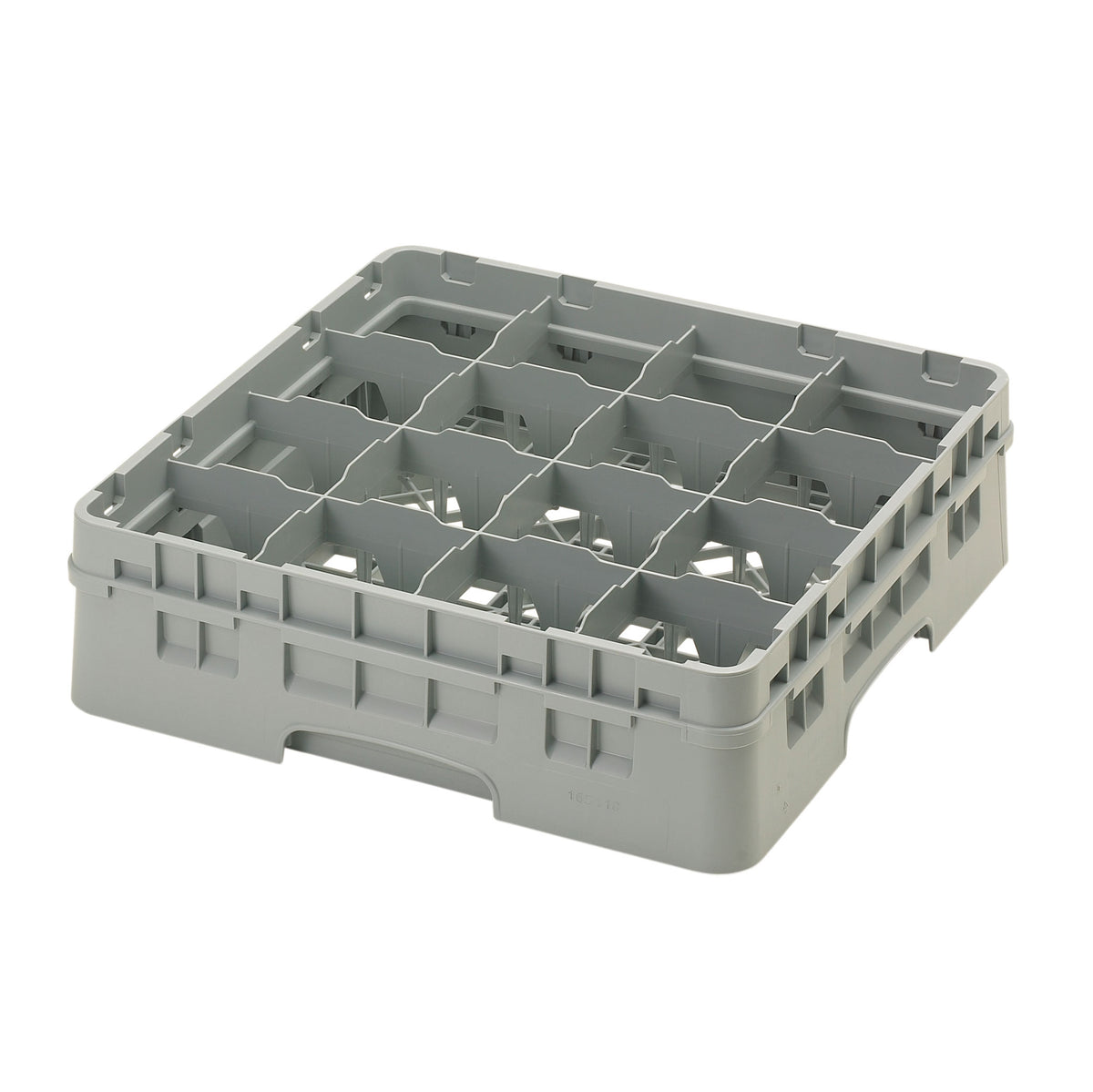 Cambro 16S418151 Camrack Glass Rack, Soft Gray, Full Size, 19-3/4 x 19-3/4, 16 Compartments — Case of 5 pieces