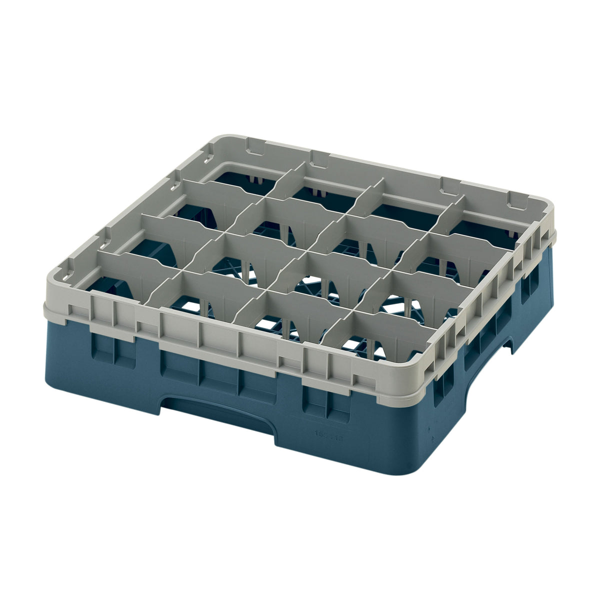 Cambro 16S418414 Camrack Teal Glass Rack, 19-3/4" x 19-3/4", 16 Compartments, 4-3/8" Max Dia, HACCP — Case of 5 pieces