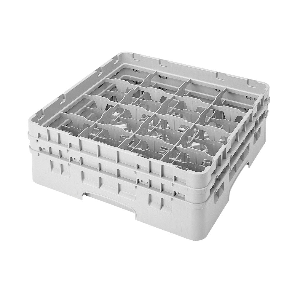 Cambro 16S434151 Camrack Glass Rack, Soft Gray, Full Size, 19-3/4" x 19-3/4", 16 Compartments — Case of 4 pieces