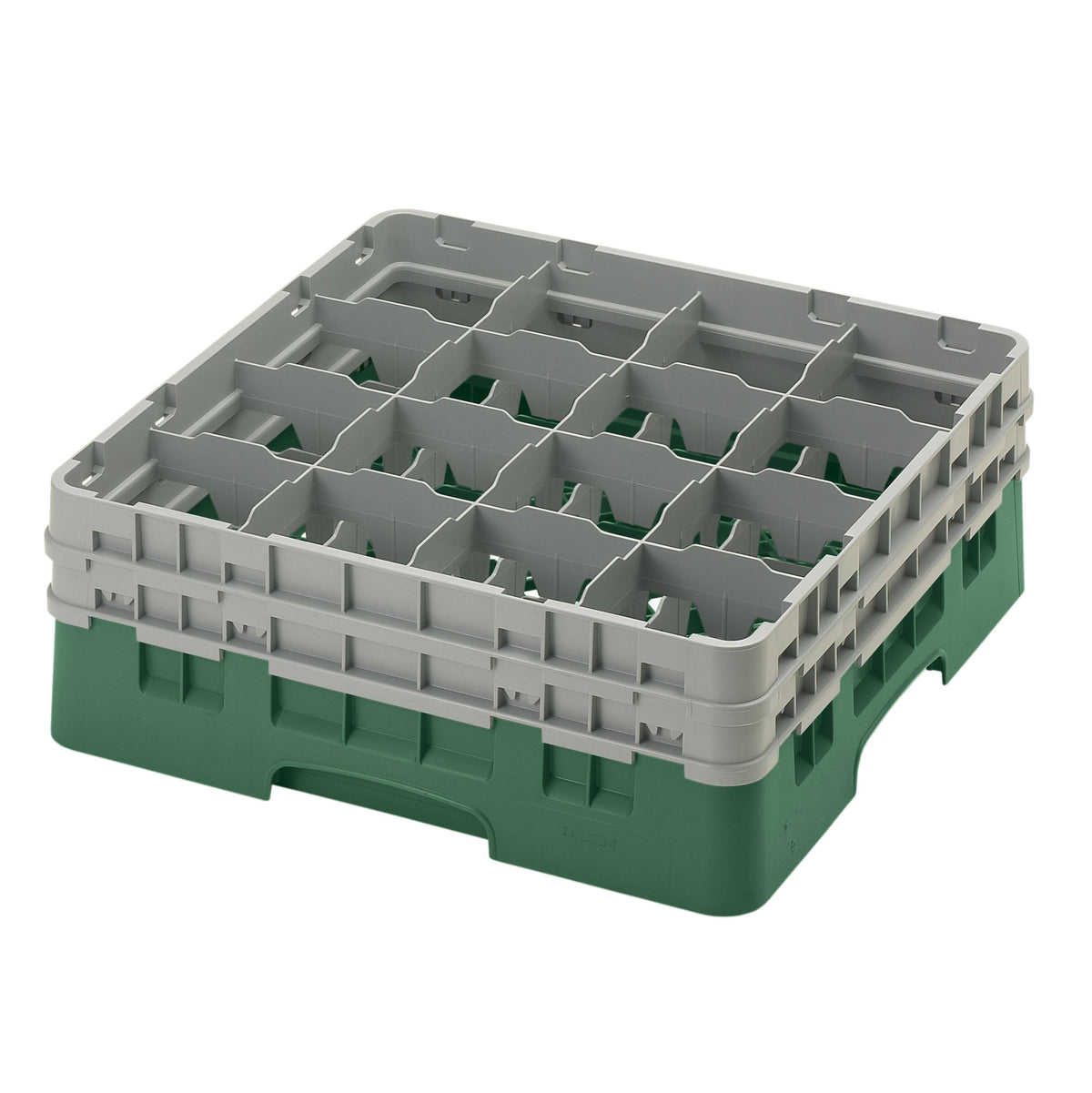 Cambro 16S534119 Camrack Glass Rack, Sherwood Green, Full Size, 19-3/4" x 19-3/4", 16 Compartments — Case of 4 pieces