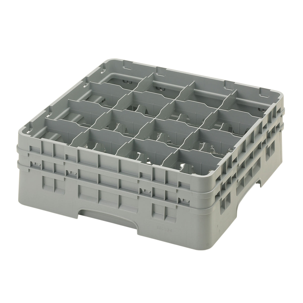 Cambro 16S534151 Camrack Glass Rack, Soft Gray, Full Size, 19-3/4" x 19-3/4", 16 Compartments — Case of 4 pieces