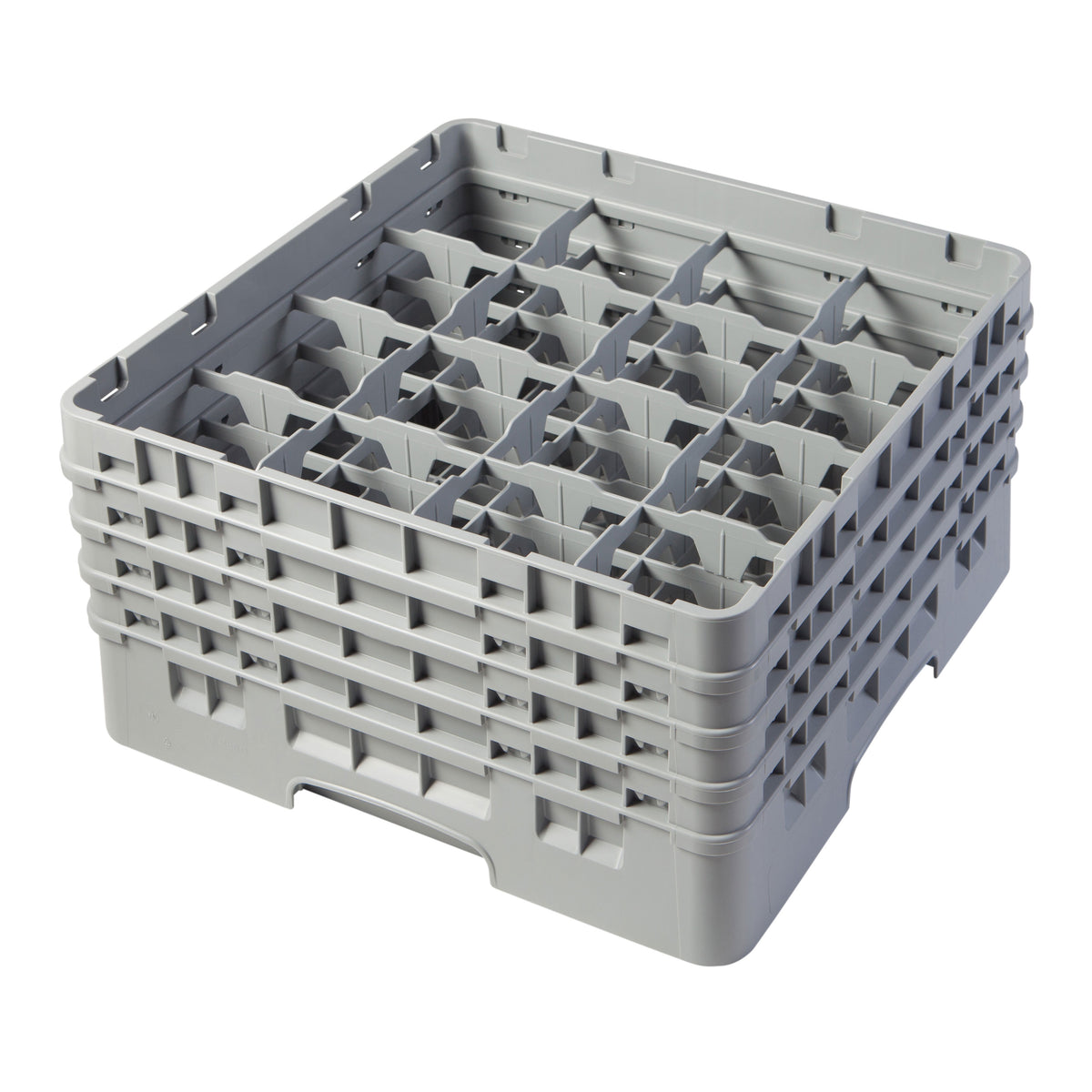 Cambro 16S800151 Camrack Glass Rack, Soft Gray, Full Size, 19-3/4 x 19-3/4, 16 Compartments — Case of 2 pieces