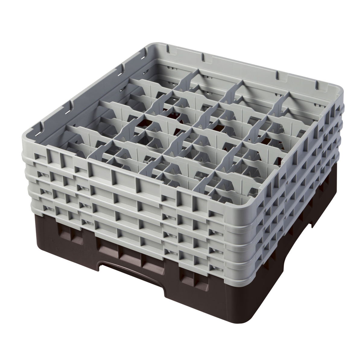 Cambro 16S800167 Camrack Glass Rack, Full Size, Brown, 19-3/4 x 19-3/4, 16 Compartments — Case of 2 pieces