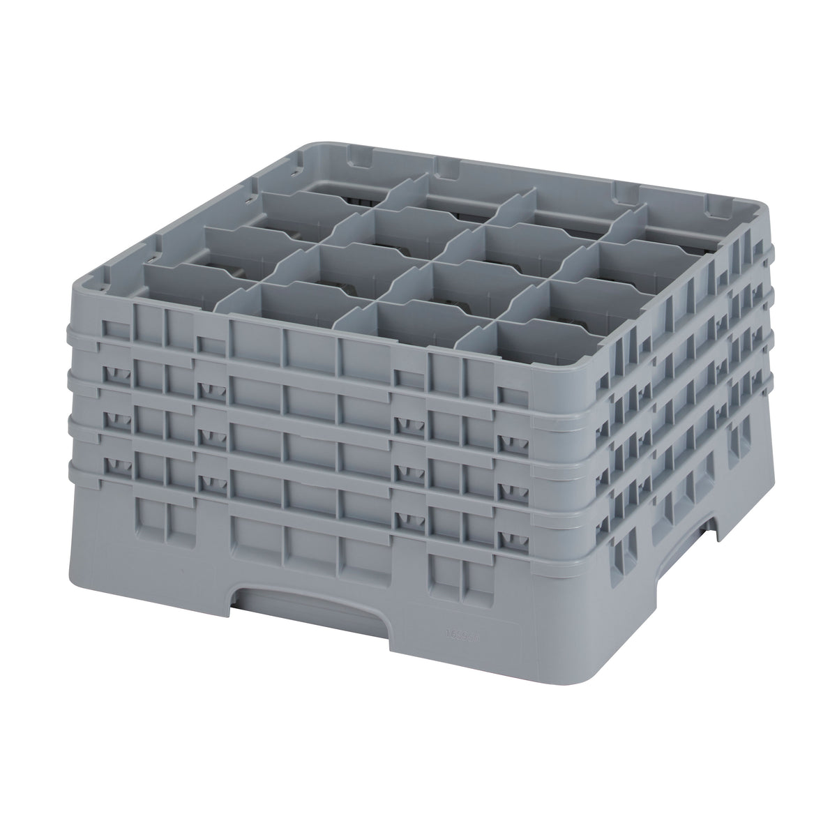 Cambro 16S900151 Camrack Glass Rack, Soft Gray, Full Size, 19-3/4 x 19-3/4, 16 Compartments — Case of 2 pieces