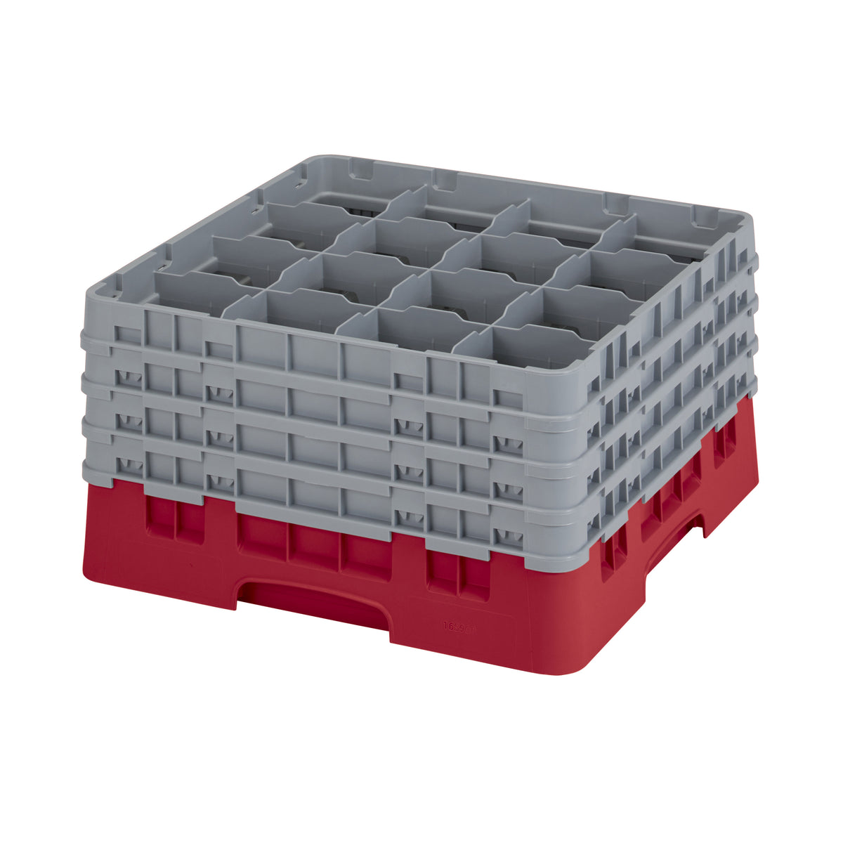 Cambro 16S900163 Camrack Glass Rack, Red, Full Size, 19-3/4 x 19-3/4, 16 Compartments — Case of 2 pieces