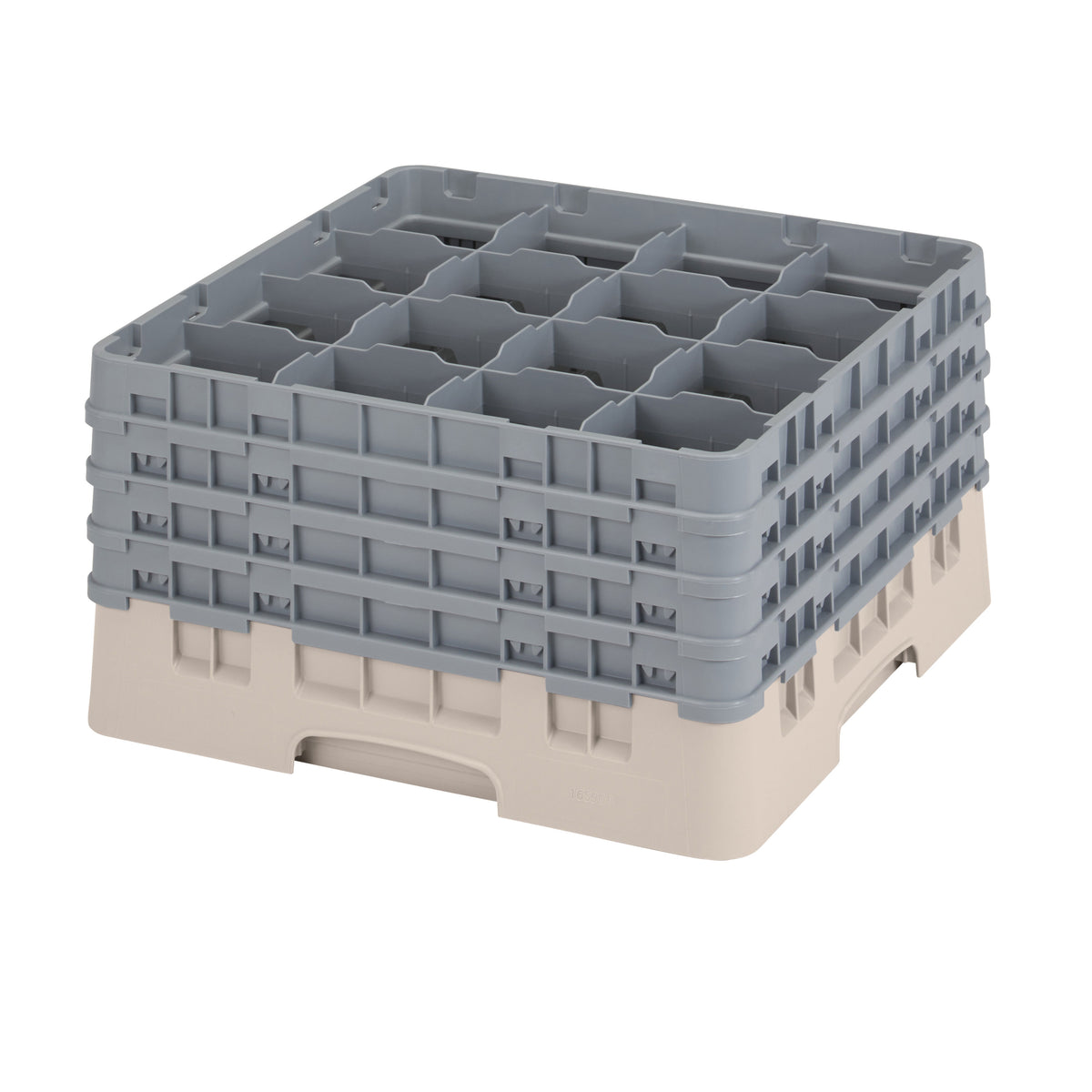 Cambro 16S900184 Camrack Glass Rack, Full Size, Beige, 19-3/4 x 19-3/4, 16 Compartments — Case of 2 pieces