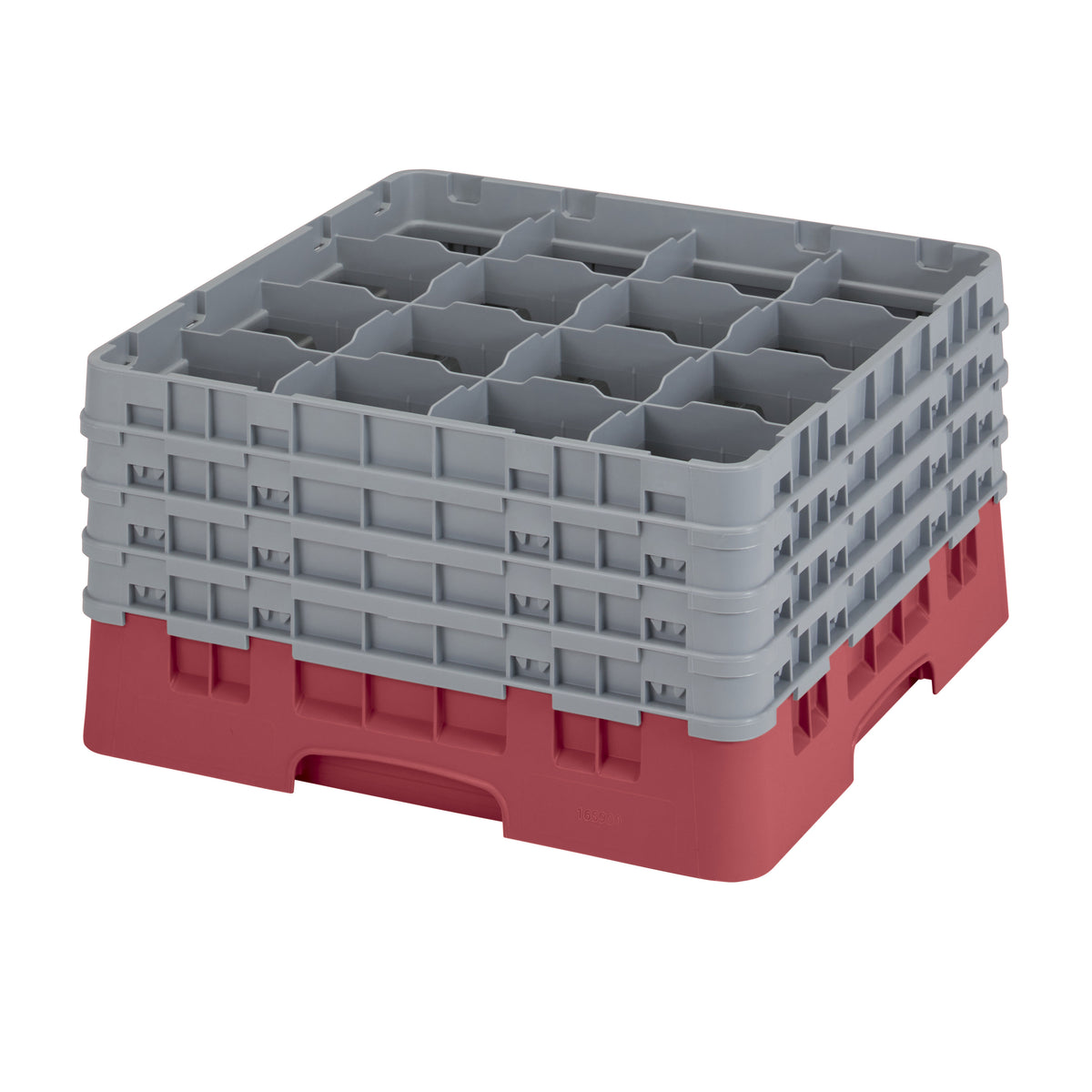 Cambro 16S900416 Camrack Glass Rack, Full Size, 19-3/4" x 19-3/4", 16 Compartments, Cranberry Red — Case of 2 pieces