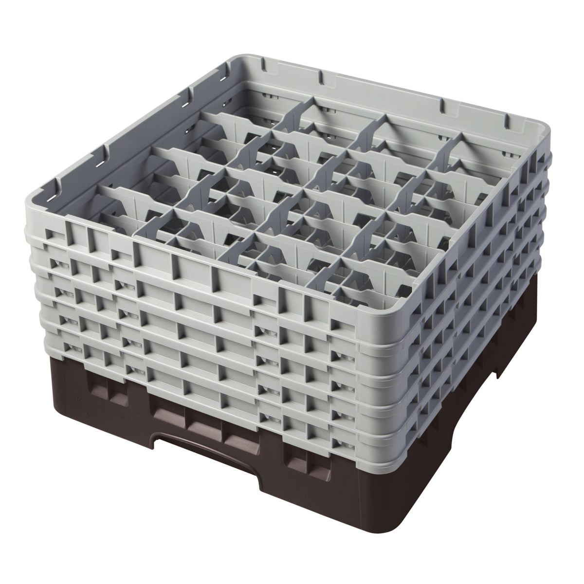 Cambro 16S958167 Camrack Glass Rack, Full Size, Brown, 19-3/4 x 19-3/4, 16 Compartments — Case of 2 pieces