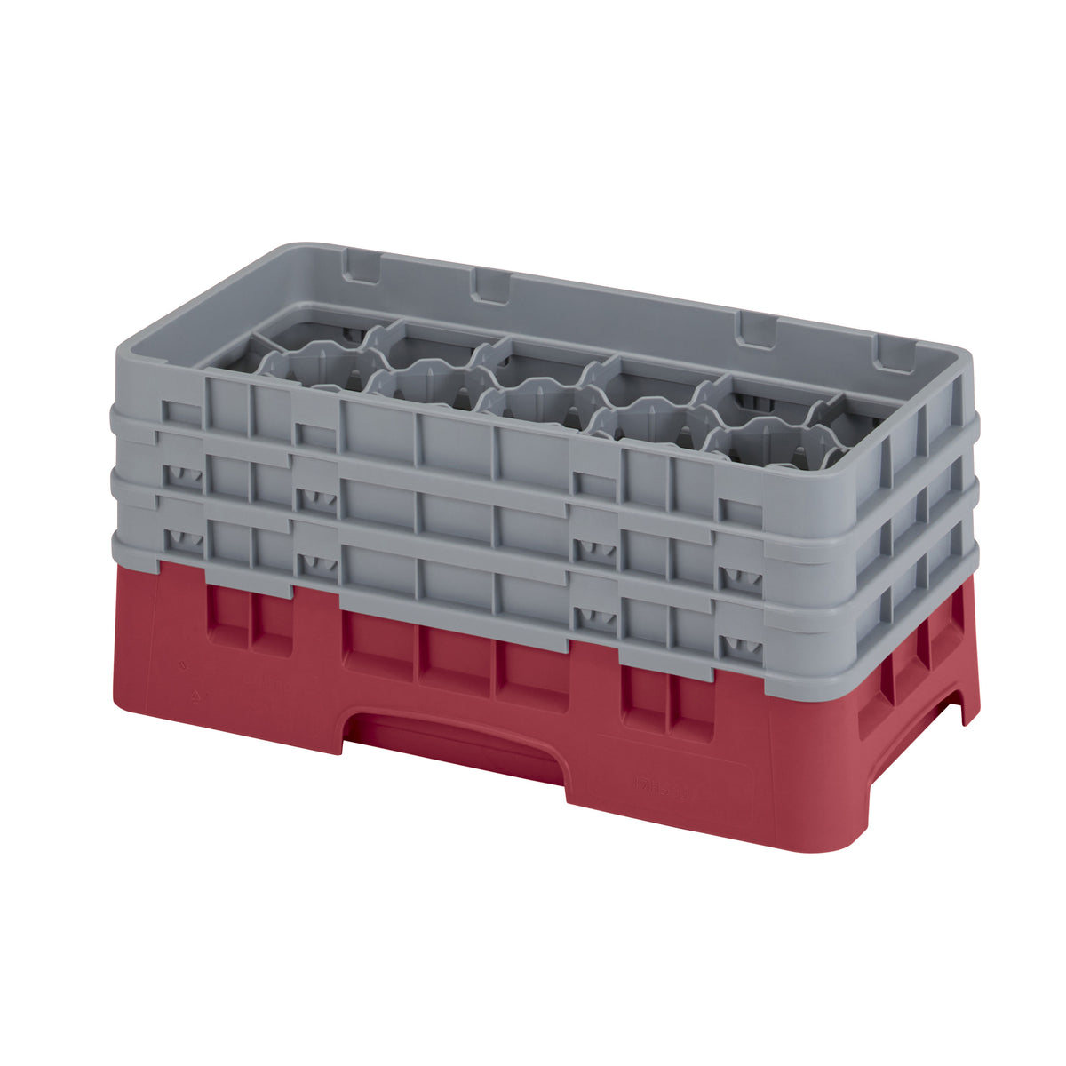 Cambro 17HS638416 Camrack Glass Rack, Half Size, 10x19.75x8.875, 17 Compartments, Cranberry, HACCP — Case of 3 pieces