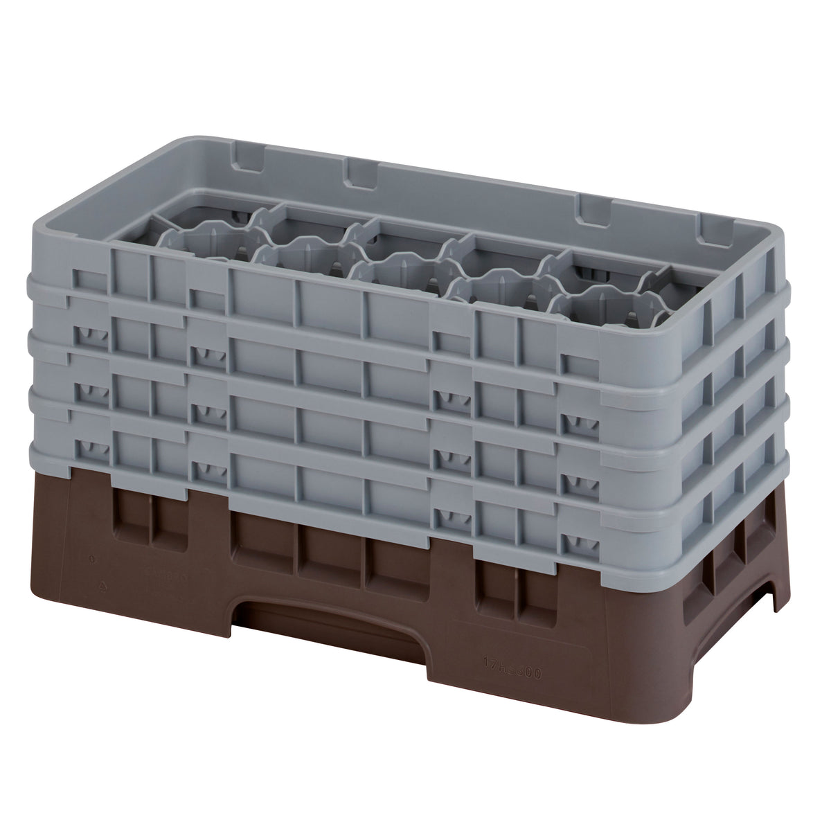 Cambro 17HS800167 Camrack Glass Rack, Half Size, Brown, 17 Compartments, 10x19.75x10.5in — Case of 2 pieces