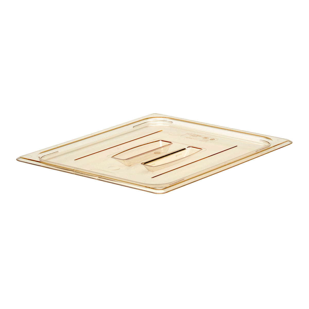 Cambro 20HPCH150 H-Pan 1/2-Size Amber Plastic Cover with Handle, Non-Stick, -40°F to 300°F, NSF — Case of 6 pieces