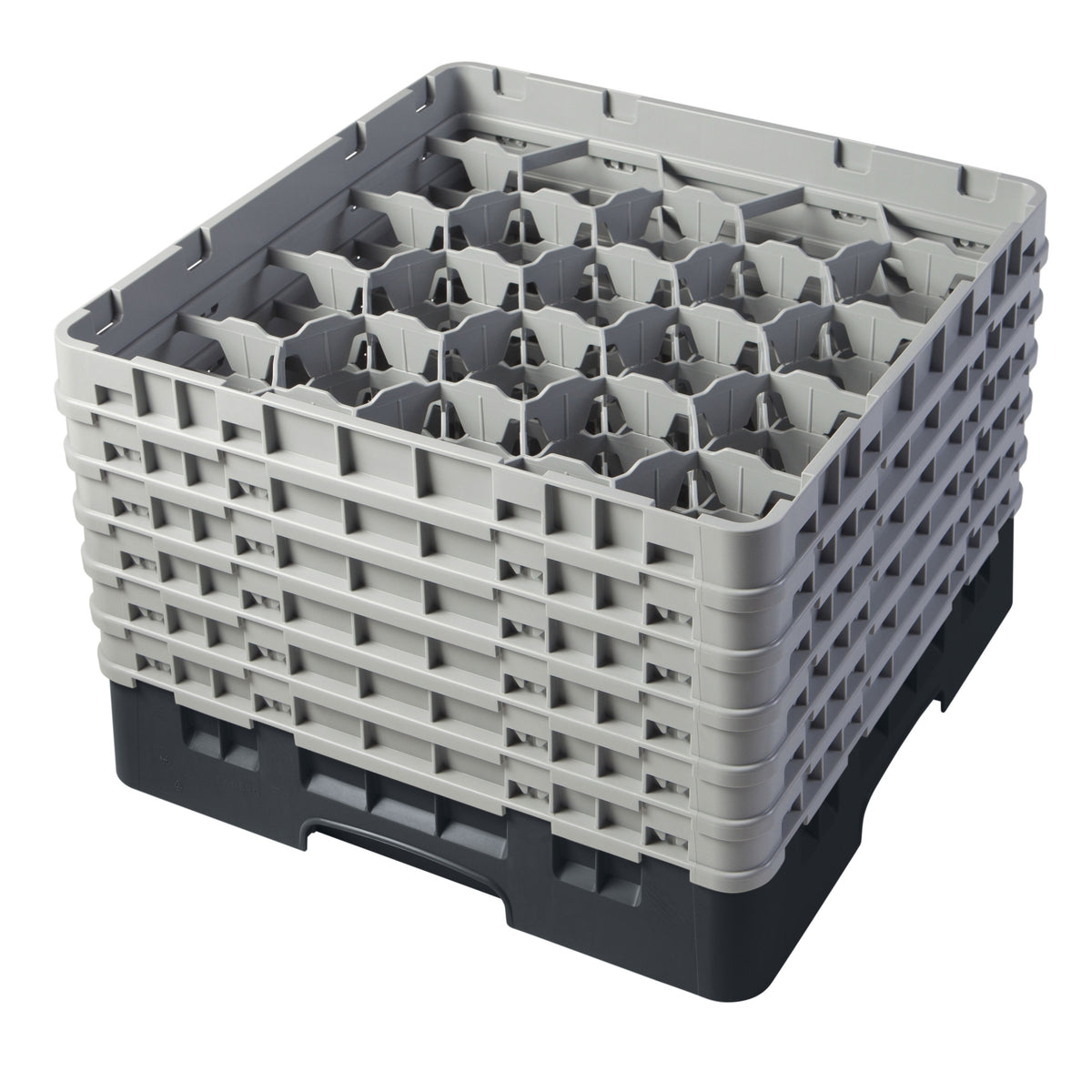 Cambro 20S1114110 Camrack Glass Rack, Black, Full Size, 20 Compartments, 3-7/8 Max Dia, 11-3/4 Max Height — Case of 2 pieces