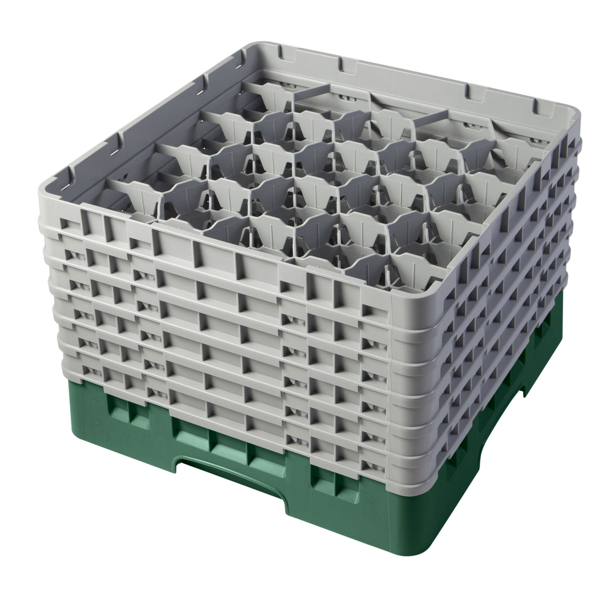 Cambro 20S1114119 Camrack Glass Rack, Sherwood Green, 20 Compartments, 19-3/4" x 19-3/4", HACCP Compliant — Case of 2 pieces
