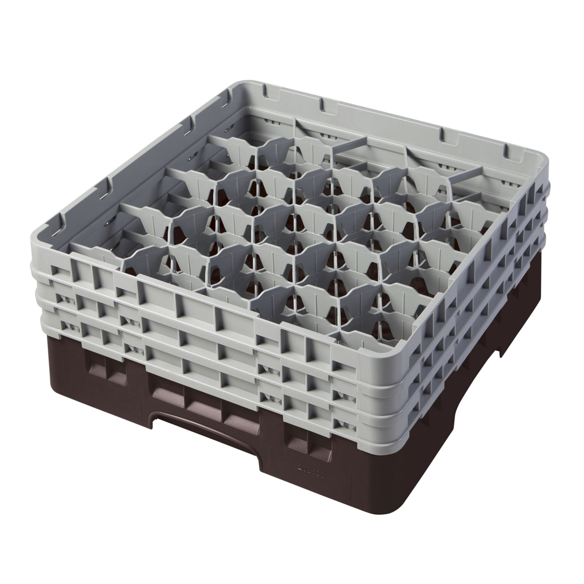 Cambro 20S638167 Camrack Glass Rack, Brown, Full Size, 19-3/4" x 19-3/4", 20 Compartments, 3-7/8" Max Dia, HACCP Compliant — Case of 3 pieces