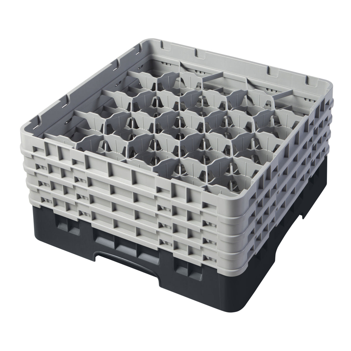 Cambro 20S800110 Camrack Glass Rack, Black, Full Size, 20 Compartments, 3-7/8 Max Dia, 8-1/2 Max Height — Case of 2 pieces