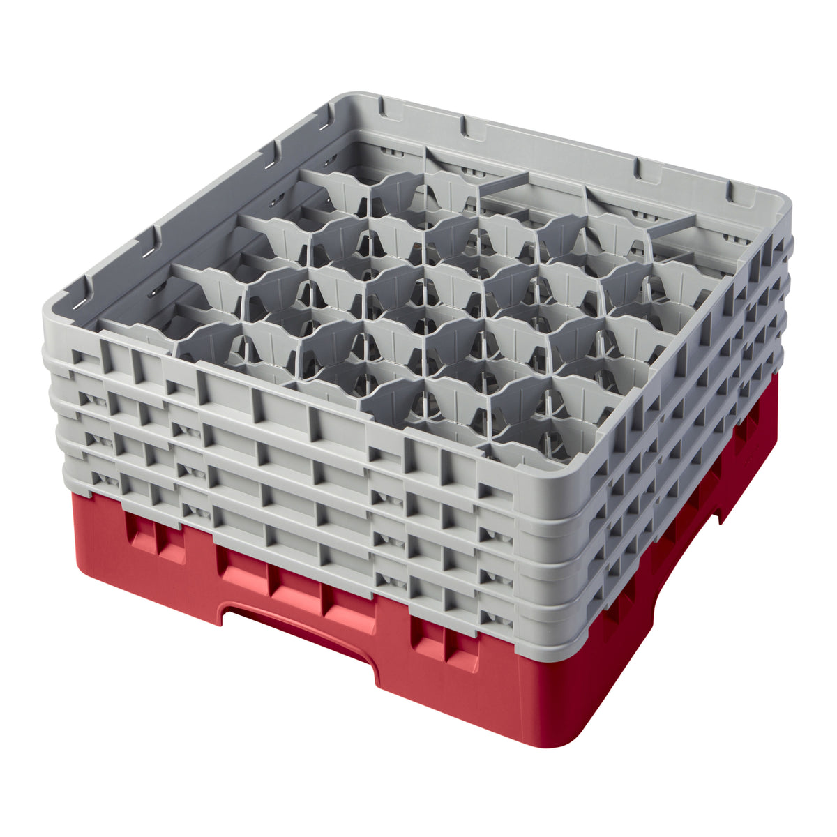 Cambro 20S800163 Camrack Glass Rack, Red, Full Size, 20 Compartments, 8.5in Height, 3.875in Diameter — Case of 2 pieces