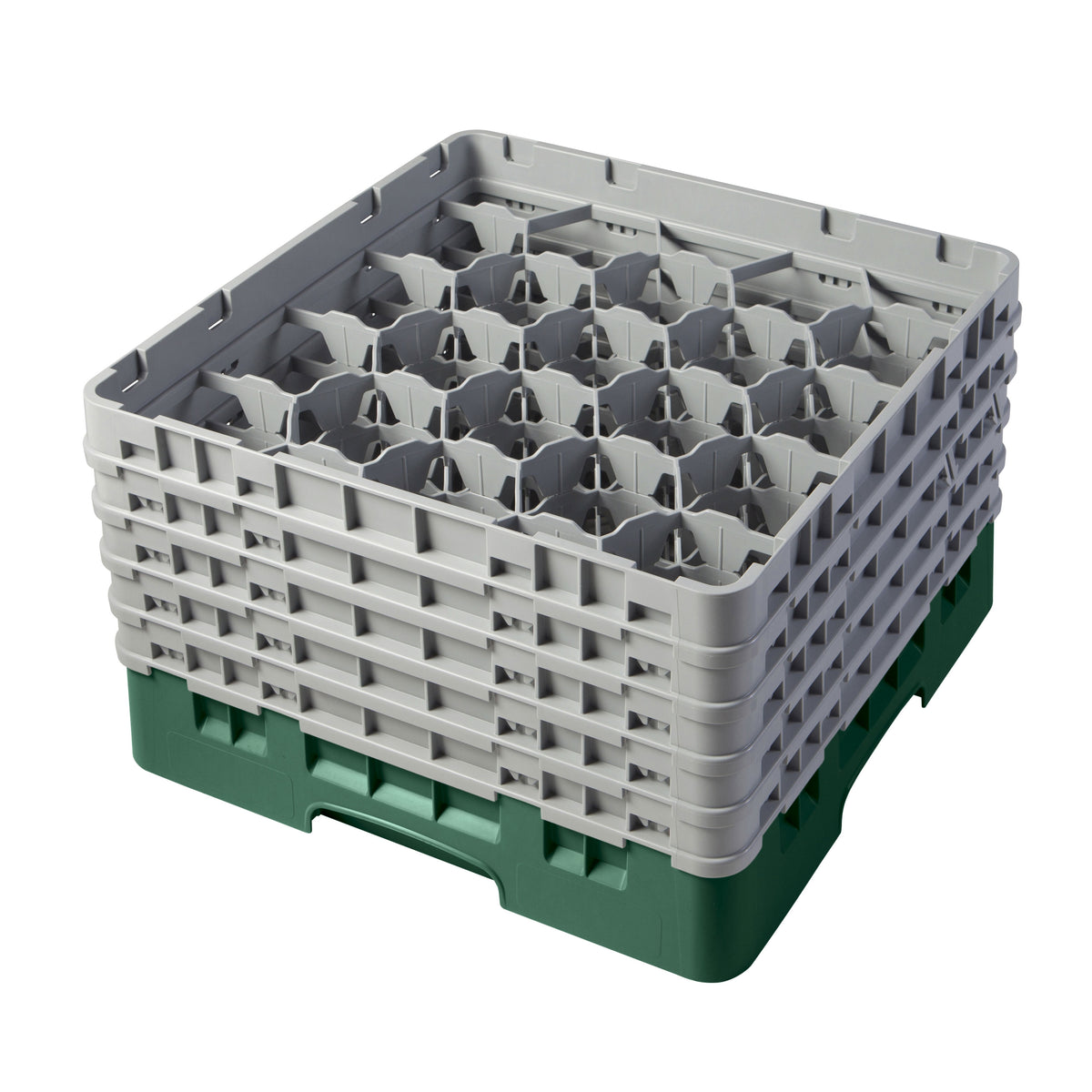 Cambro 20S958119 Camrack Glass Rack, Sherwood Green, 20 Compartments, 19-3/4" x 19-3/4", 10" Height — Case of 2 pieces