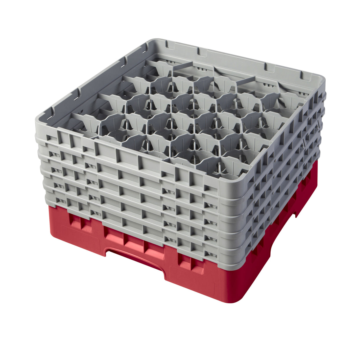 Cambro 20S958163 Camrack Glass Rack, Red, Full Size, 20 Compartments, 3-7/8 Max Dia, 10-1/8 Max Height — Case of 2 pieces