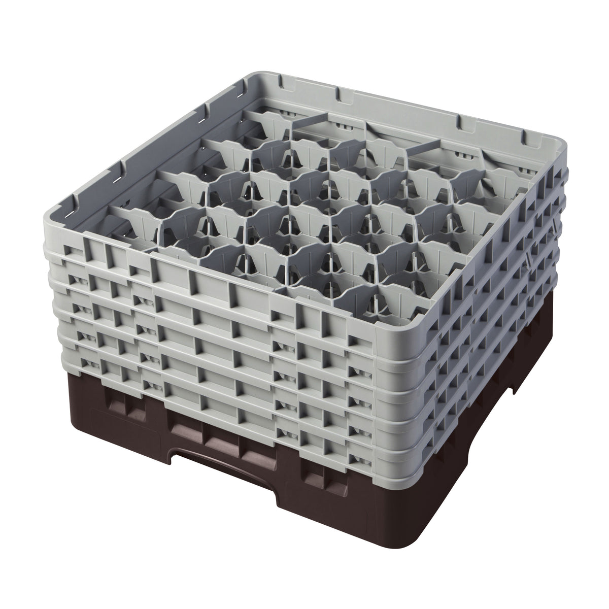 Cambro 20S958167 Camrack Glass Rack, Full Size, Brown, 20 Compartments, 19-3/4" x 19-3/4", HACCP — Case of 2 pieces