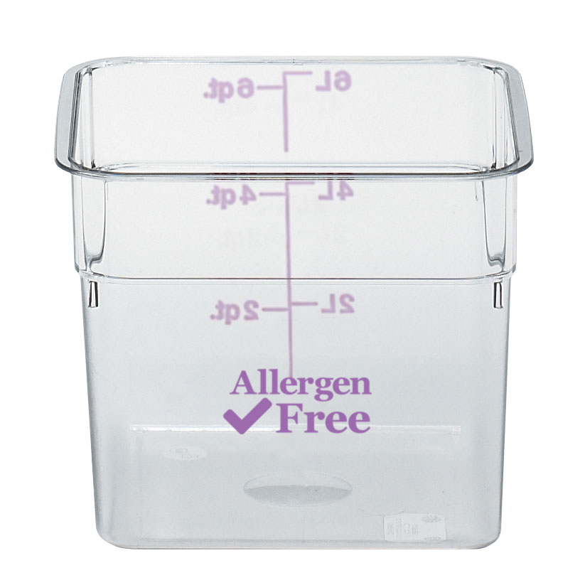 Cambro 22SFSCW441 CamSquare 22-qt Poly Container, Purple Logo, 11.25x12.25x15.75 in — Case of 6 pieces