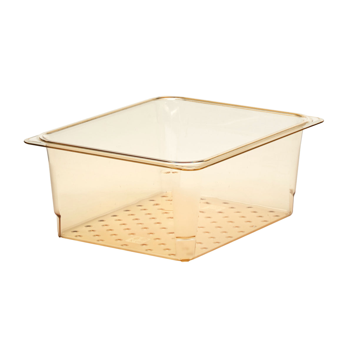 Cambro 25CLRHP150 H-Pan Colander, 5" Deep, 1/2-Size Amber Plastic, NSF Approved, -40°F to 300°F, — Case of 6 pieces