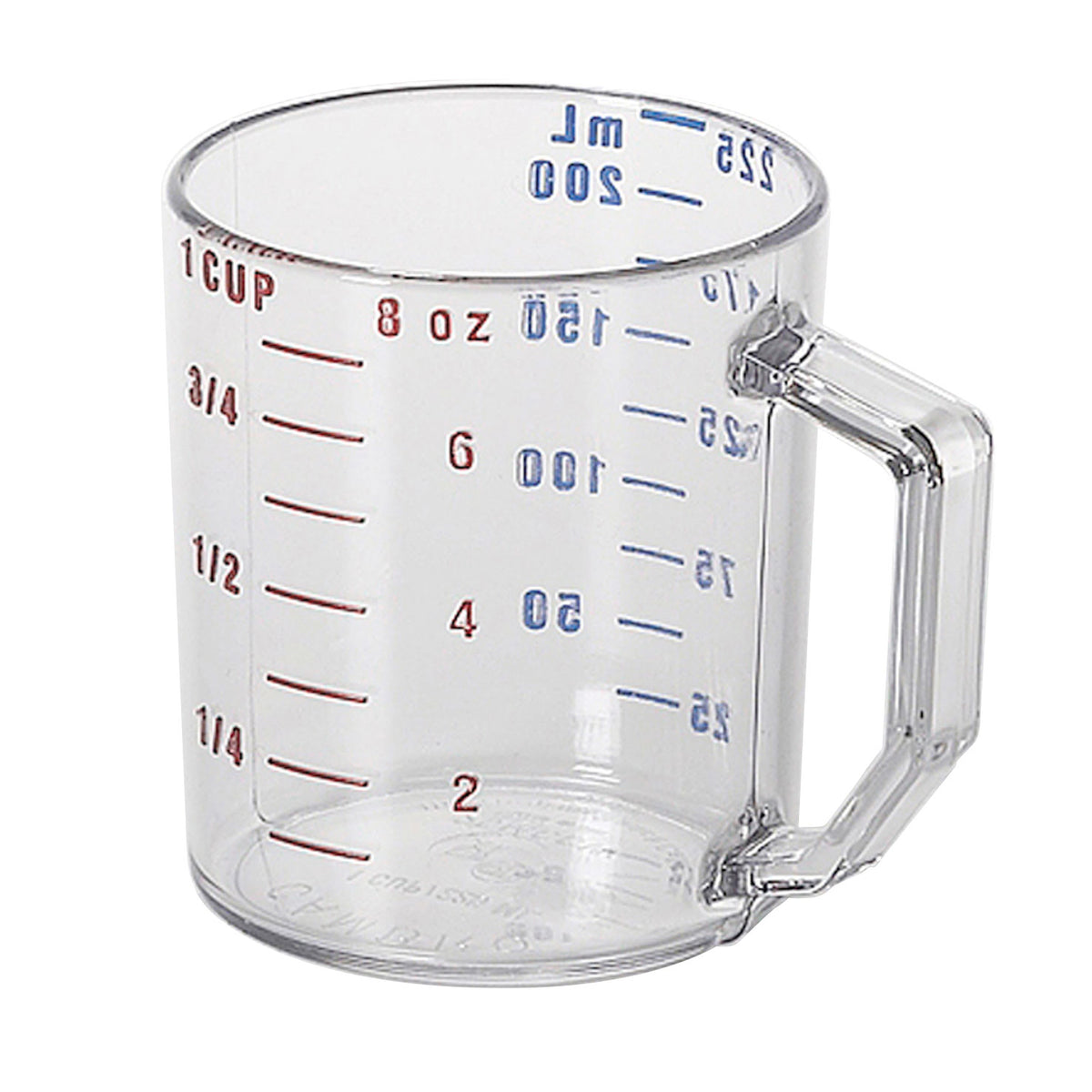 Cambro 25MCCW135 - 1-Cup Measuring Cup, 8 oz Clear Polycarbonate, Dishwasher Safe — Case of 12 pieces