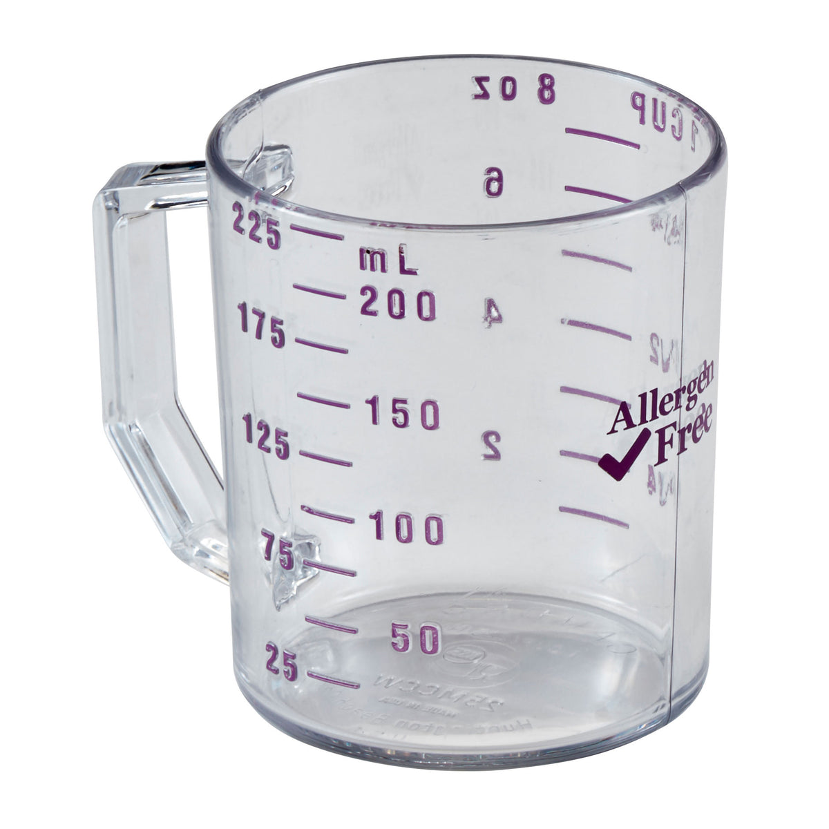 Cambro 25MCCW441 Measuring Cup - 1 Cup (8 oz) Clear Purple Graduations Dishwasher Safe — Case of 12 pieces