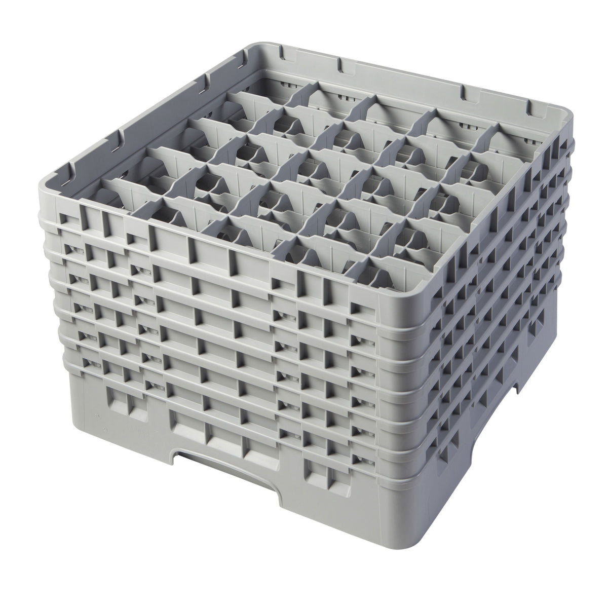 Cambro 25S1114151 Camrack Glass Rack, Soft Gray, Full Size, 19-3/4" x 19-3/4", 25 Compartments, 3-7/16" Max Dia, 11-3/4" Max Height — Case of 2 pieces