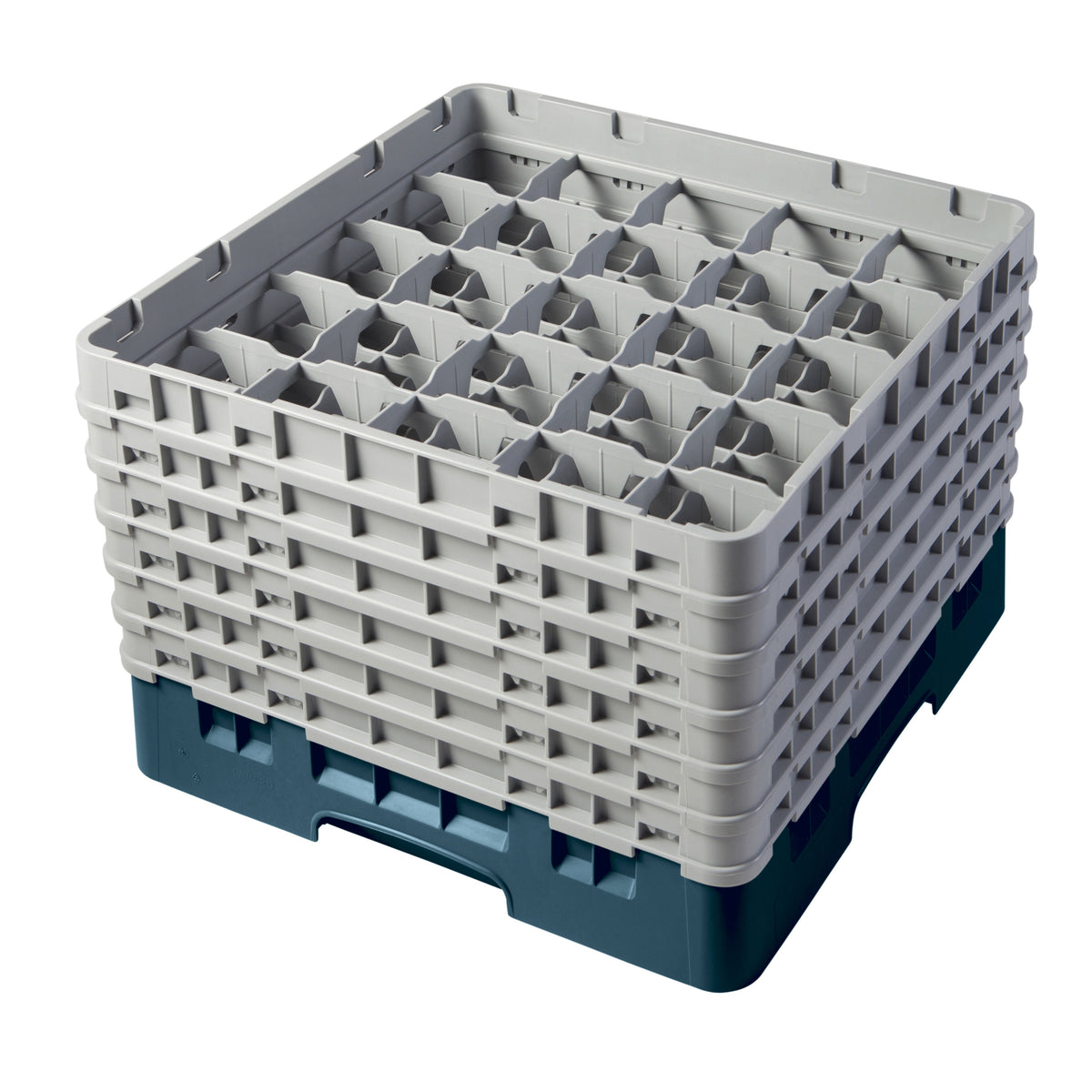 Cambro 25S1114414 Camrack Glass Rack, Teal, Full Size, 19-3/4 x 19-3/4, 25 Compartments, 11-3/4 Height — Case of 2 pieces