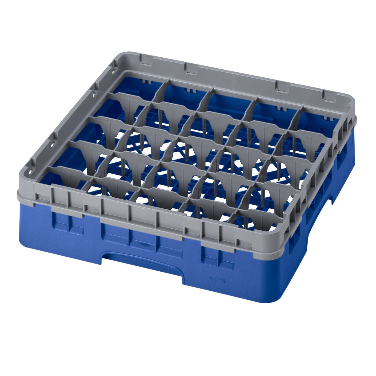 Cambro 25S318168 Camrack Glass Rack, Blue, Full Size, 19-3/4 x 19-3/4, 25 Compartments, 3-7/16 Max Dia, HACCP — Case of 5 pieces