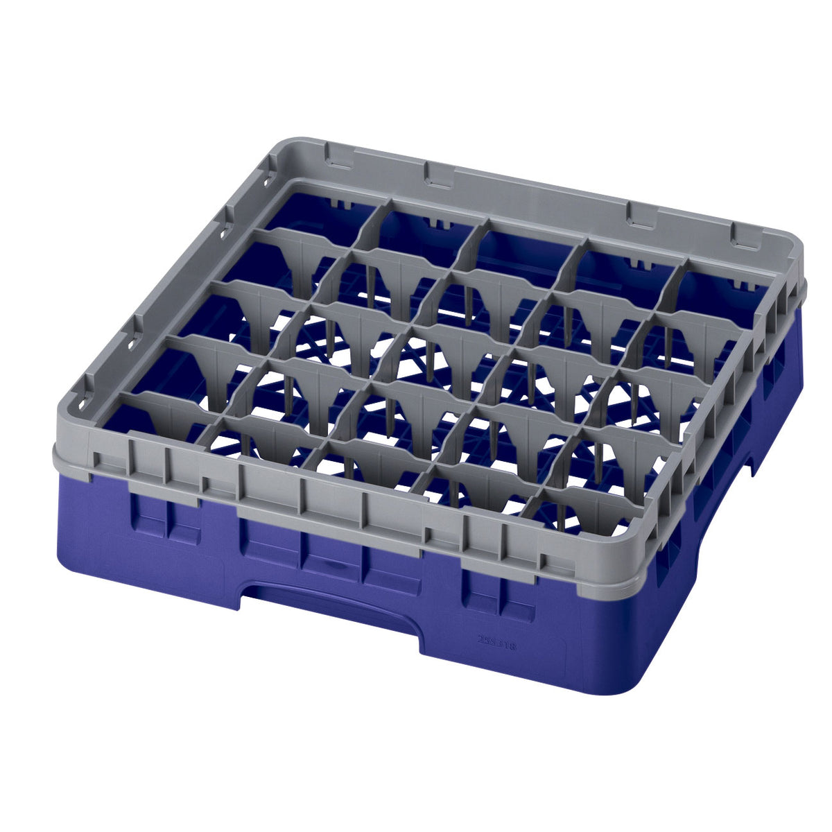 Cambro 25S318186 Camrack Glass Rack, Navy Blue, 19-3/4 x 19-3/4, 25 Compartments, 3-7/16 Max Dia — Case of 5 pieces
