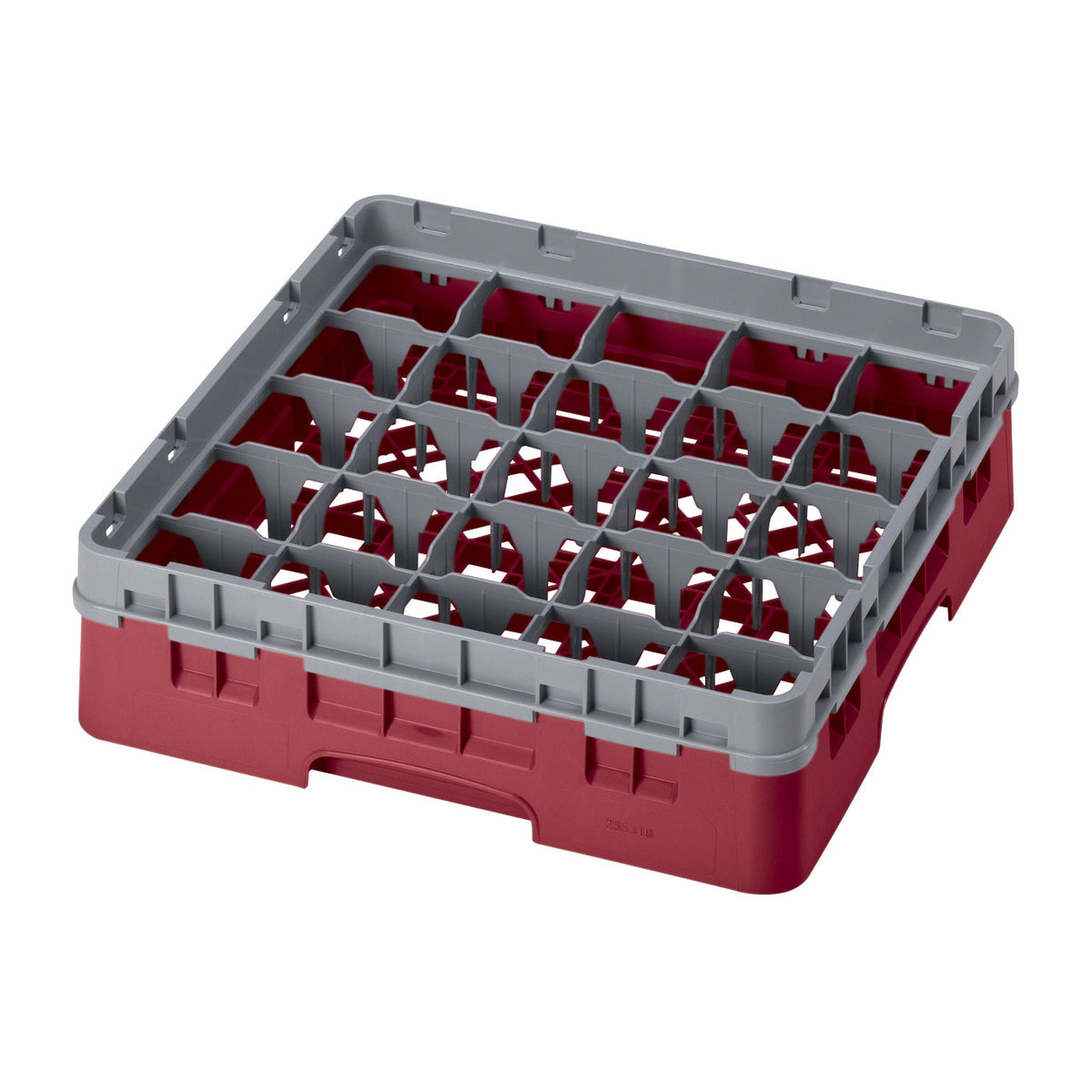 Cambro 25S318416 Camrack Glass Rack, Cranberry, Full Size, 19-3/4 x 19-3/4, 25 Compartments — Case of 5 pieces