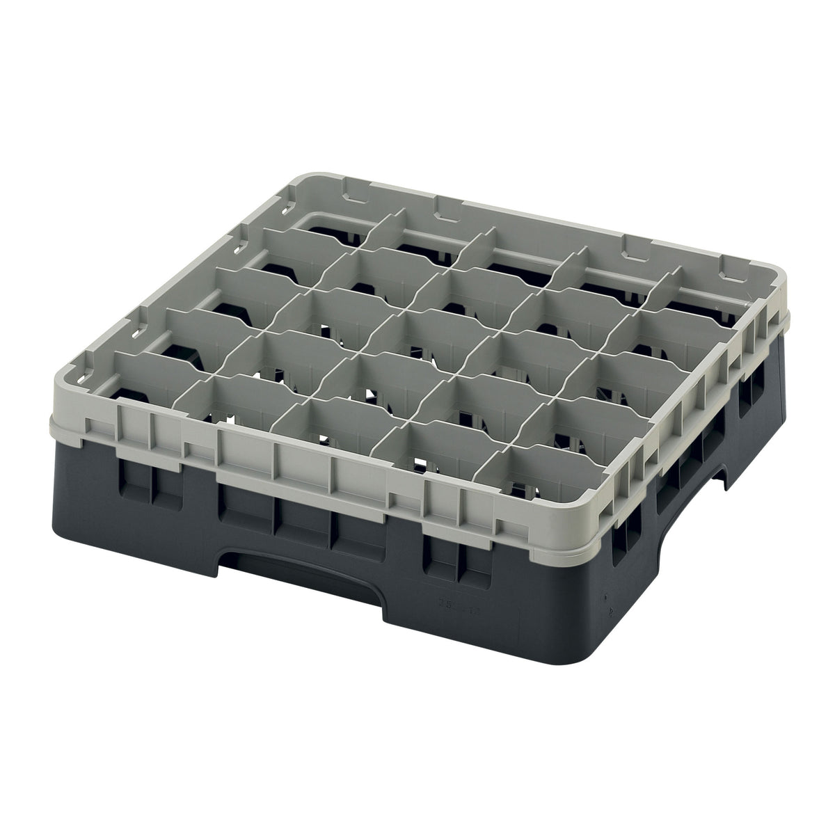 Cambro 25S418110 Camrack Glass Rack, Black, Full Size, 19-3/4 x 19-3/4, 25 Compartments — Case of 5 pieces